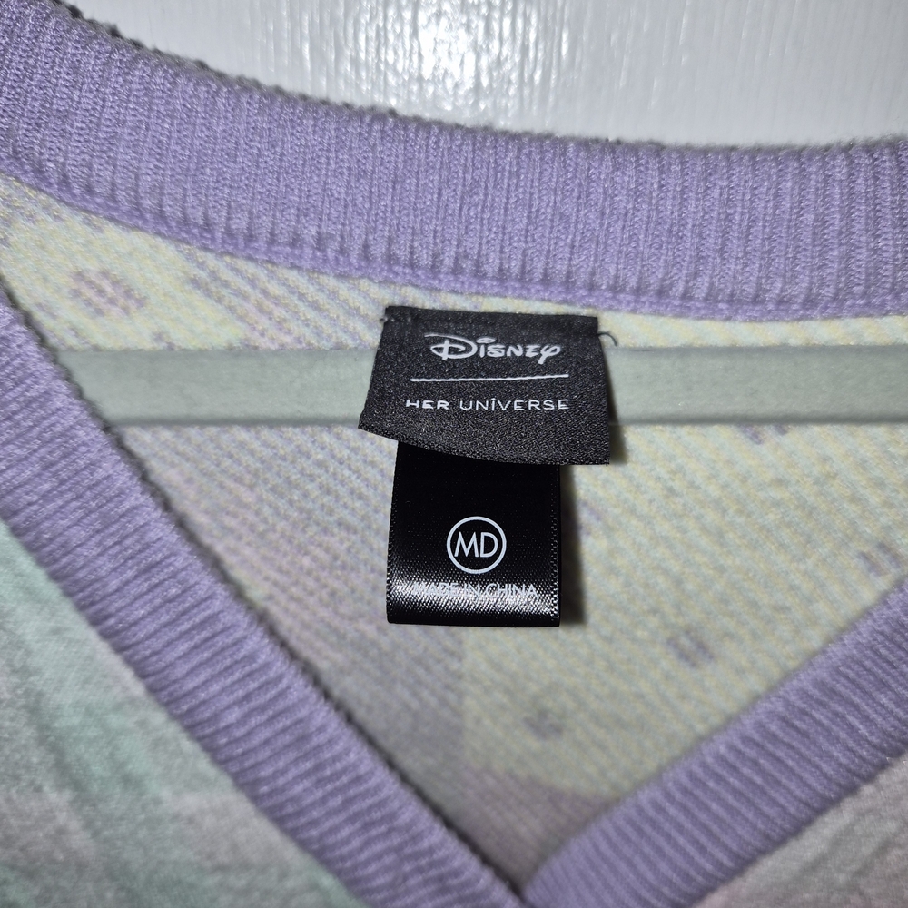 Her Universe DisneyPastel Mickey & Friends Patchwork Cardigan Sweater - Lavender - Picture 3 of 5